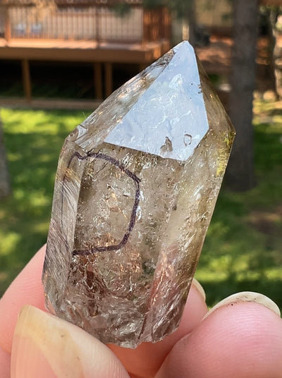 Smoky Quartz with Moving Bubble