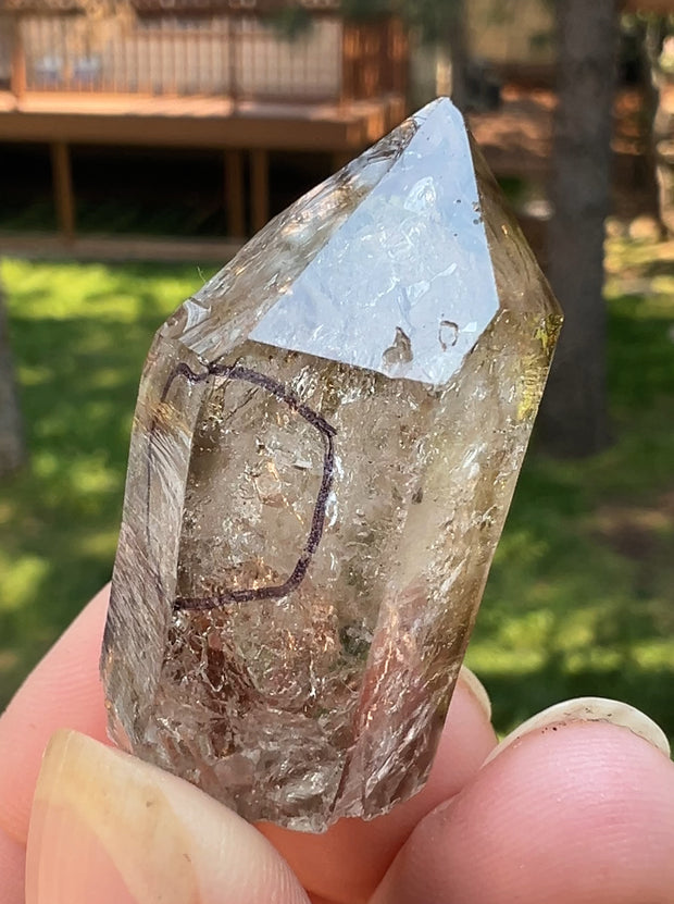 Smoky Quartz with Moving Bubble
