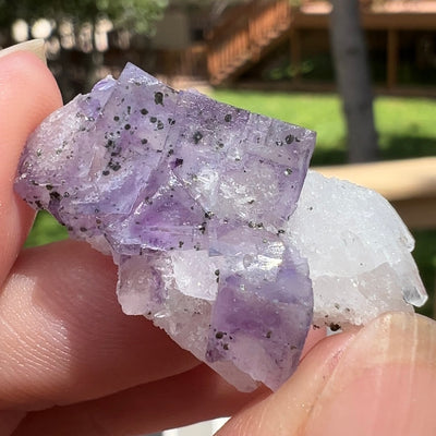 Purple Fluorite on Quartz YGX